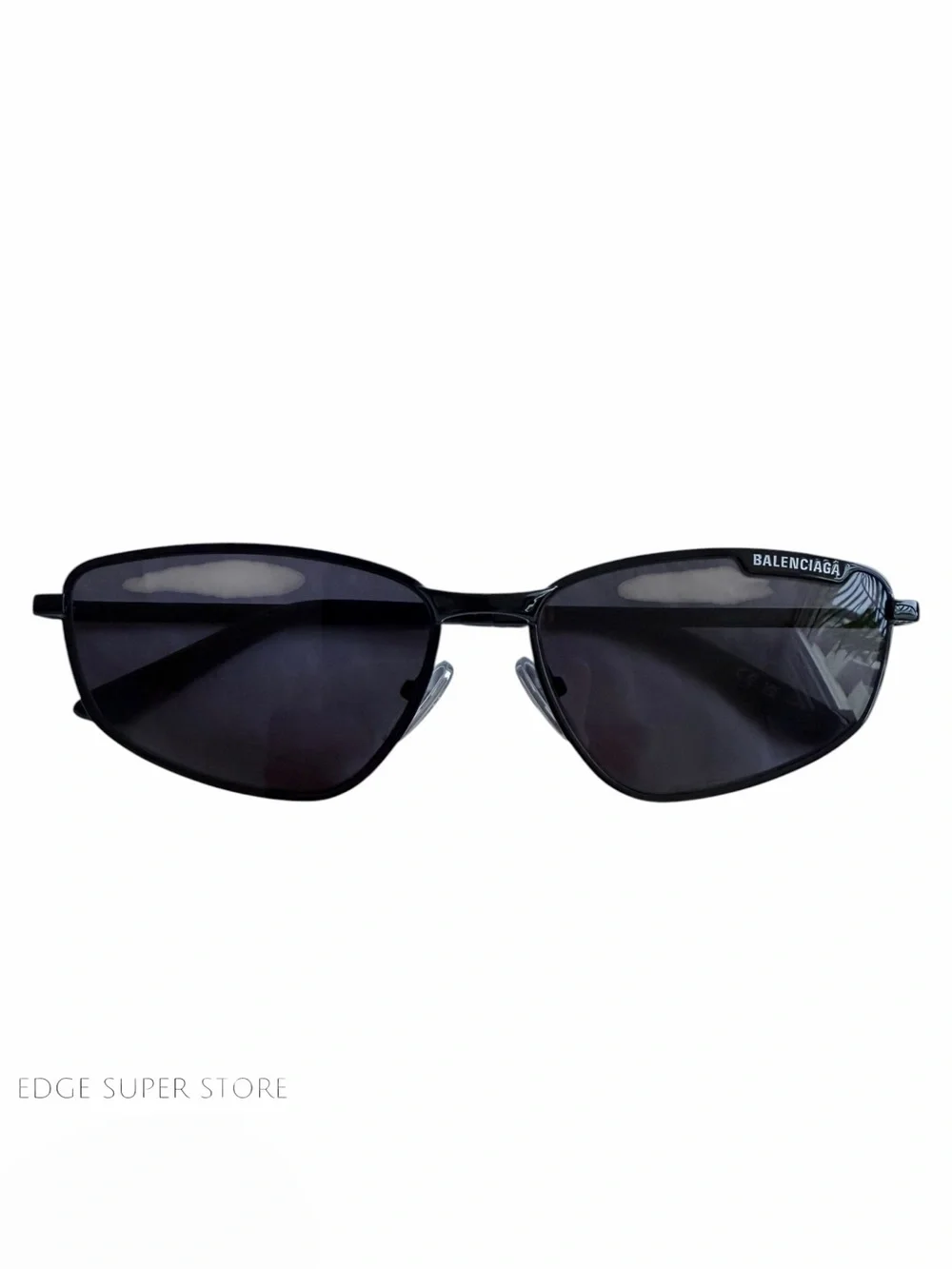 Balenciaga BB0277S Black Rectangle Wrap Sunglasses Italy w/ Case Like New